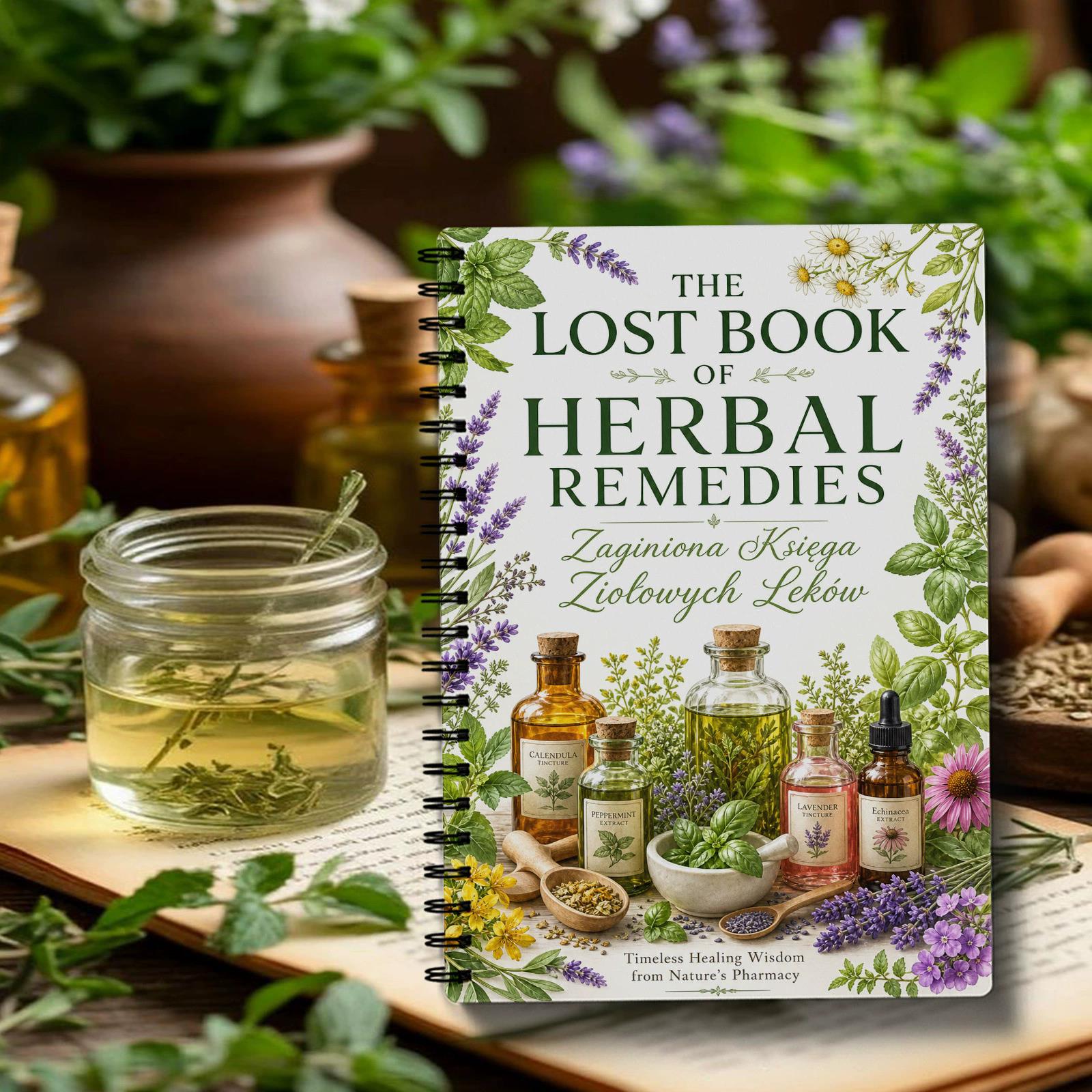 Herbal And Wellness - Kräuterheilmittel Spiralnotizbuch Polnische Ausgabe Notizbuch für